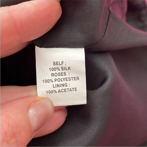 PhoebeElegant Black Strapless Dress with Floral Details, US12 - Picture 10 of 10